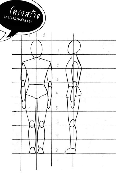 4 วาด ร่างกาย โครง ร่าง คน